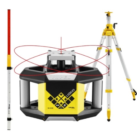 Profesjonalny zestaw PRO+ niwelatora laserowego Nivel System NL320R z ciężkim statywem SJJ32 i łatą LS-24 Profesjonalny zestaw PRO+ niwelatora laserowego Nivel System NL320R z ciężkim statywem SJJ32 i łatą LS-24