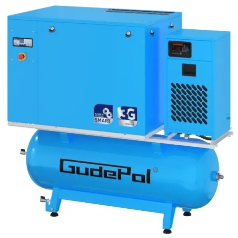 Kompresor Śrubowy GUDEPOL SMART-3G 7.5kW 900 l/min  Zbiornik 500L Ocynk + Osuszacz VT + Falownik 5G